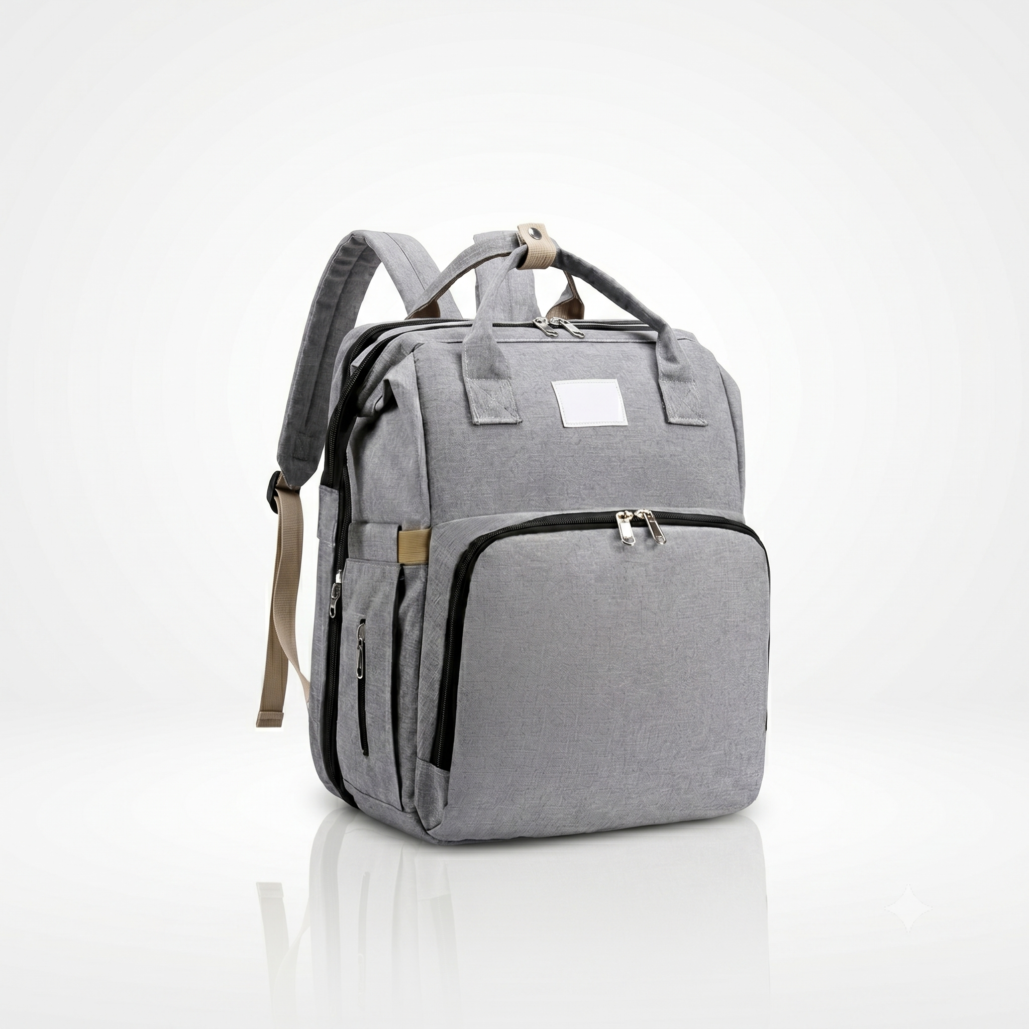 Mochila Pañalera 3 en 1 con función cuna y cambiador desplegados